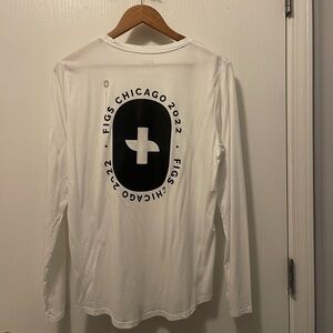 Figs White Graphic Long Sleeve Men's Tee